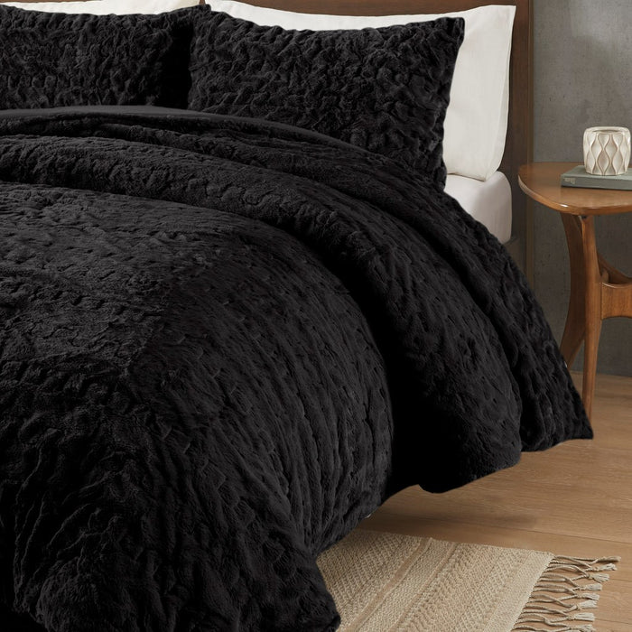 Black-Cadence-Textured-Luxury-Comforter-Set-White-Stone-Decor-3
