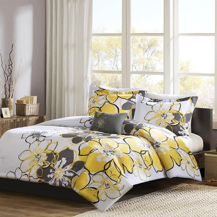 Black-Claremont-Yellow-Floral-Comforter-Set-White-Stone-Decor