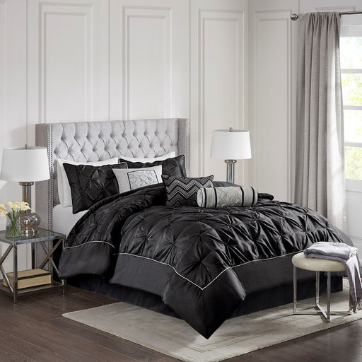 Black-Rosa-Luxury-Tufted-7-Piece-Comforter-Set-White-Stone-Decor-1