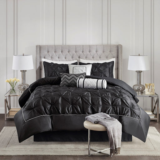 Black-Rosa-Luxury-Tufted-7-Piece-Comforter-Set-White-Stone-Decor