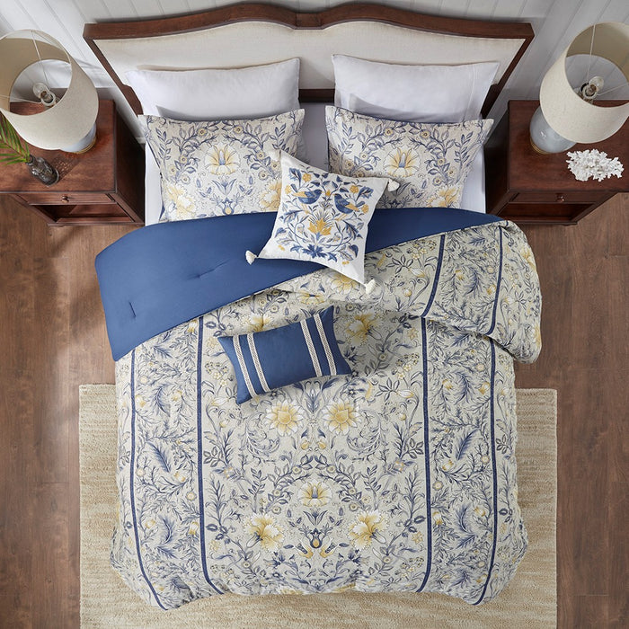 Blue-Sophia-Farmhouse-Garden-Floral-Comforter-Set-White-Stone-Decor-2