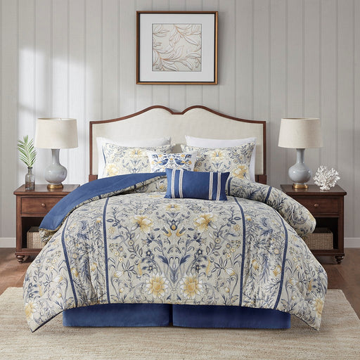 Blue-Sophia-Farmhouse-Garden-Floral-Comforter-Set-White-Stone-Decor