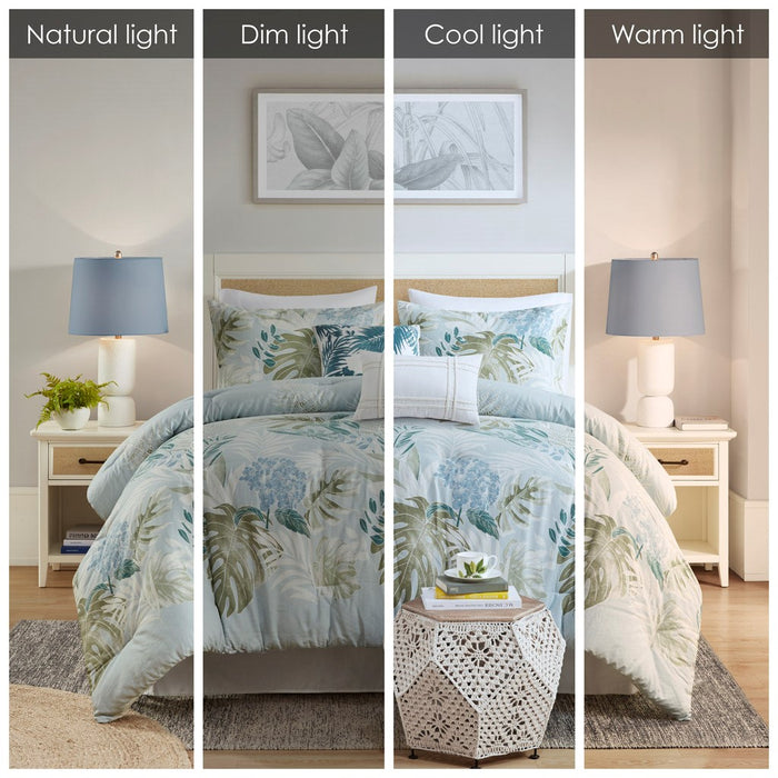 Blue-Tropical-Costal-6-Piece-Comforter-Set-White-Stone-Decor-4
