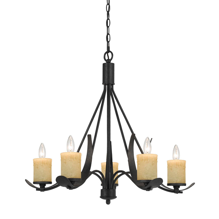 Castle-5-Candle-Industrial-Mid-Century-Chandelier-White-Stone-Decor