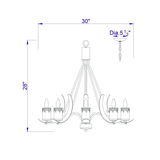 Castle-8-Candle-Industrial-Mid-Century-Chandelier-White-Stone-Decor-1