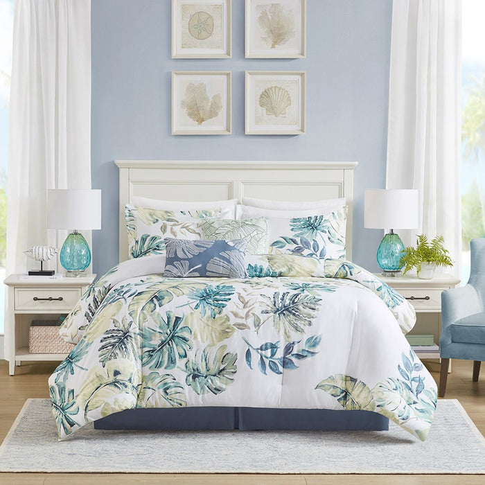 Coastal-Aqua-6-Piece-Comforter-Set-White-Stone-Decor-1