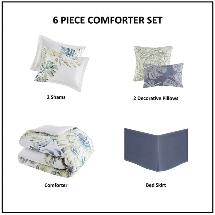 Coastal-Aqua-6-Piece-Comforter-Set-White-Stone-Decor-7