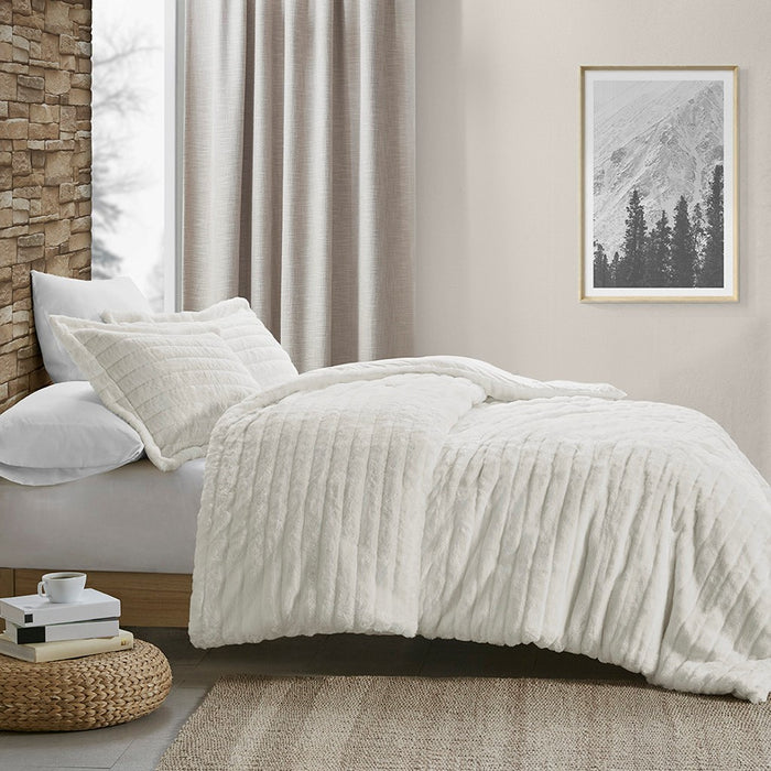 Coastal-White-Ivory-Faux-Fur-Luxury-Comforter-Set-White-Stone-Decor-1