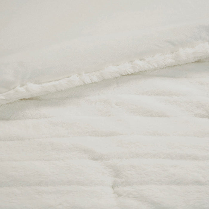 Coastal-White-Ivory-Faux-Fur-Luxury-Comforter-Set-White-Stone-Decor-3