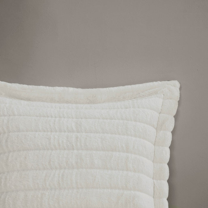 Coastal-White-Ivory-Faux-Fur-Luxury-Comforter-Set-White-Stone-Decor-4