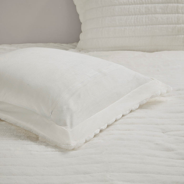 Coastal-White-Ivory-Faux-Fur-Luxury-Comforter-Set-White-Stone-Decor-5