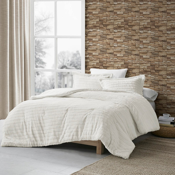 Coastal-White-Ivory-Faux-Fur-Luxury-Comforter-Set-White-Stone-Decor-6