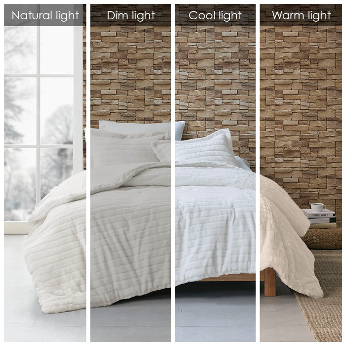 Coastal-White-Ivory-Faux-Fur-Luxury-Comforter-Set-White-Stone-Decor-7
