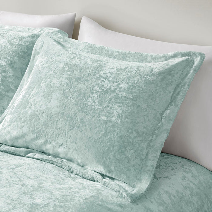 Elisa-Aqua-Velvet-Reversible-Luxury-Comforter-Set-White-Stone-Decor-2