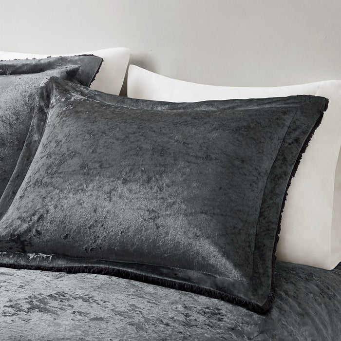 Elisa-Charcoal-Velvet-Reversible-Luxury-Comforter-Set-White-Stone-Decor-3