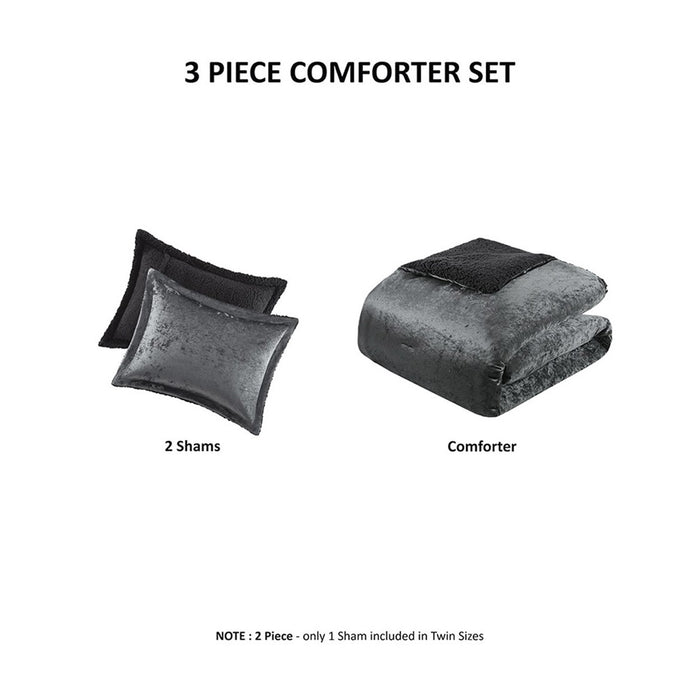 Elisa-Charcoal-Velvet-Reversible-Luxury-Comforter-Set-White-Stone-Decor-5