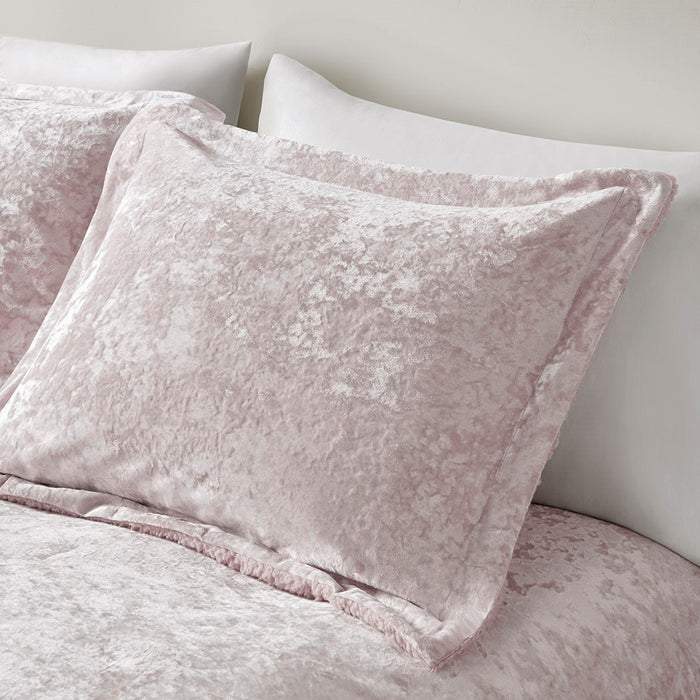 Elisa-Pink-Velvet-Reversible-Luxury-Comforter-Set-White-Stone-Decor-5