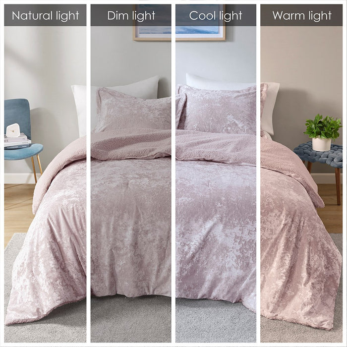 Elisa-Pink-Velvet-Reversible-Luxury-Comforter-Set-White-Stone-Decor-8