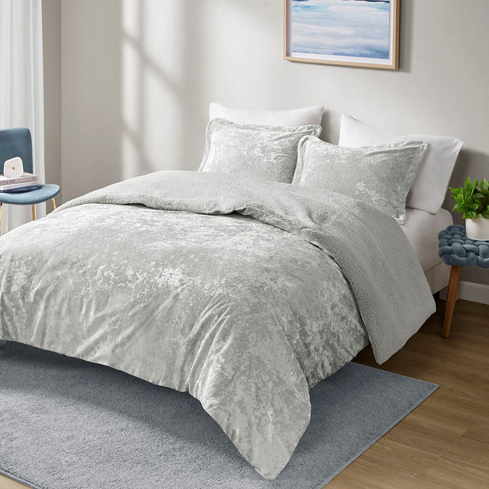 Elisa-Silver-Velvet-Reversible-Luxury-Comforter-Set-White-Stone-Decor-1