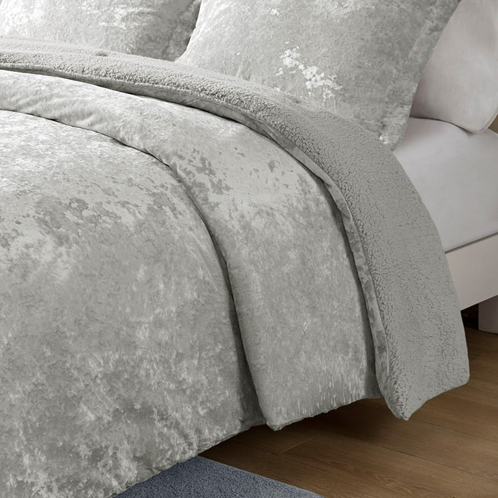 Elisa-Silver-Velvet-Reversible-Luxury-Comforter-Set-White-Stone-Decor-2