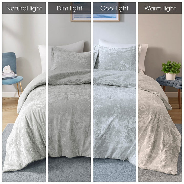 Elisa-Silver-Velvet-Reversible-Luxury-Comforter-Set-White-Stone-Decor-8