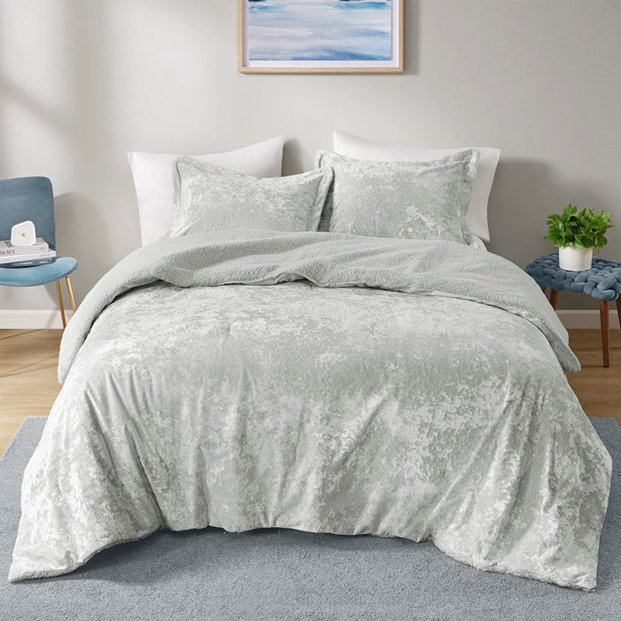 Elisa-Silver-Velvet-Reversible-Luxury-Comforter-Set-White-Stone-Decor