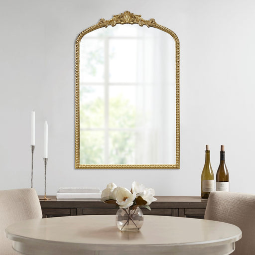 Elizabeth-Arch-Gold-Wall-Decor-Mirror-White-Stone-Decor