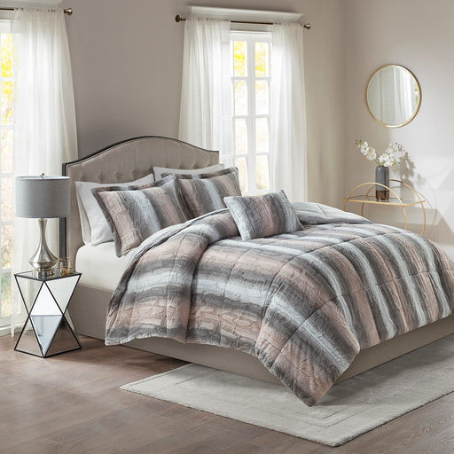Ella-Blush-Grey-Faux-Fur-Luxury-Comforter-Set-White-Stone-Decor-1
