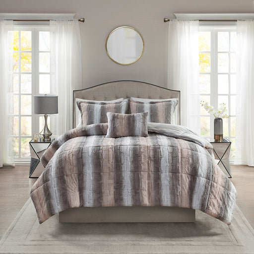 Ella-Blush-Grey-Faux-Fur-Luxury-Comforter-Set-White-Stone-Decor