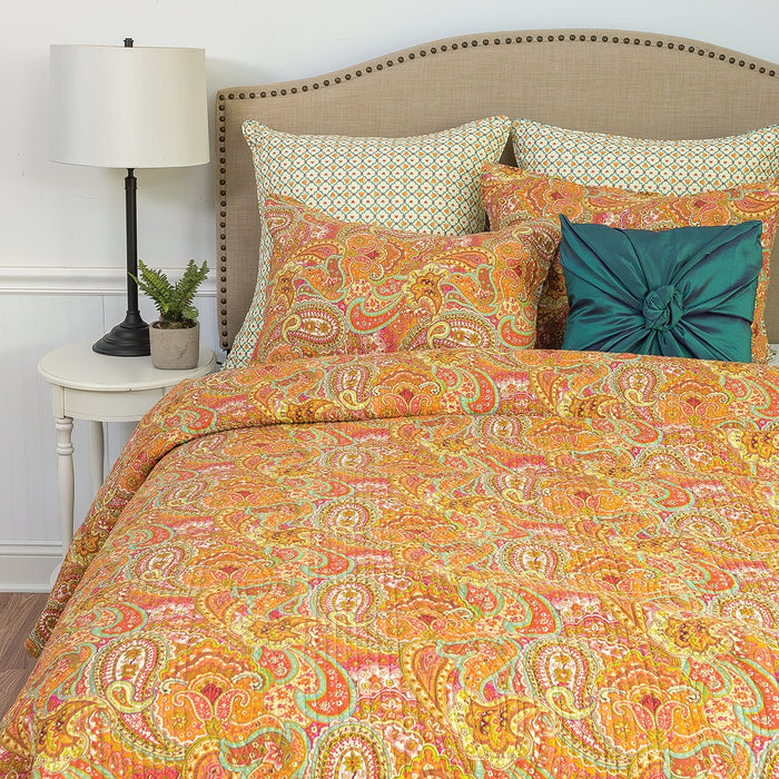 Floral Orange Bloom Quilt Collection