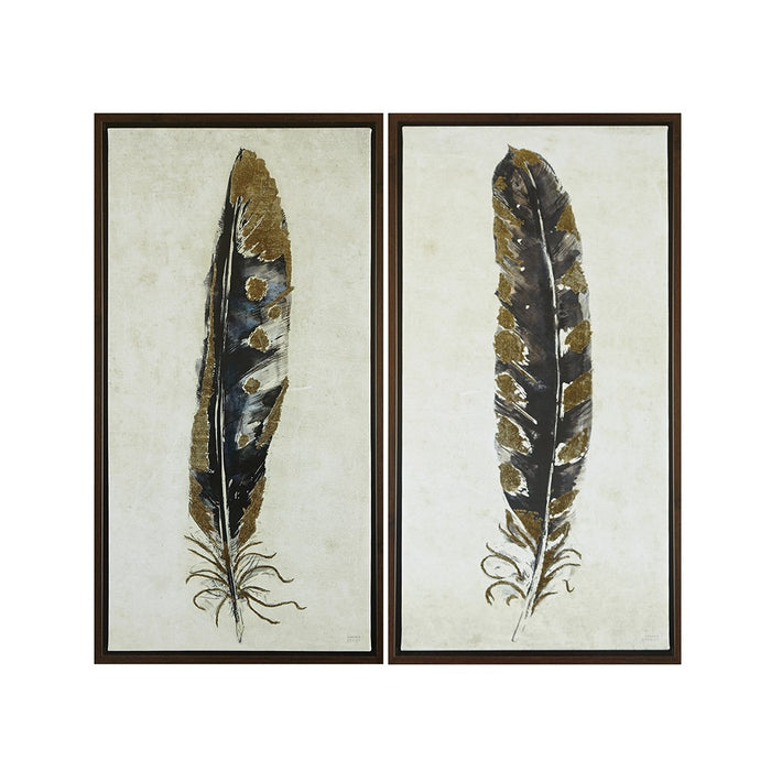 Framed-Chico-Feathers-2-Piece-Canvas-Art-White-Stone-Decor-2