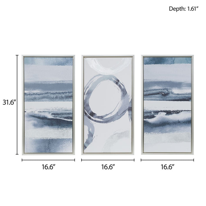 Framed-Claremont-Blue-Waves-3-Piece-Wall-Art-White-Stone-Decor-8