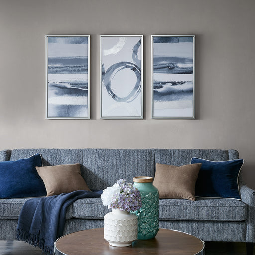 Framed-Claremont-Blue-Waves-3-Piece-Wall-Art-White-Stone-Decor