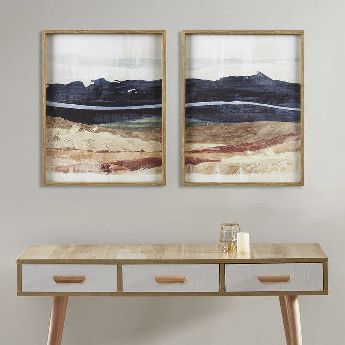 Framed-Desert-Abstract-2-Piece-Wall-Art-White-Stone-Decor