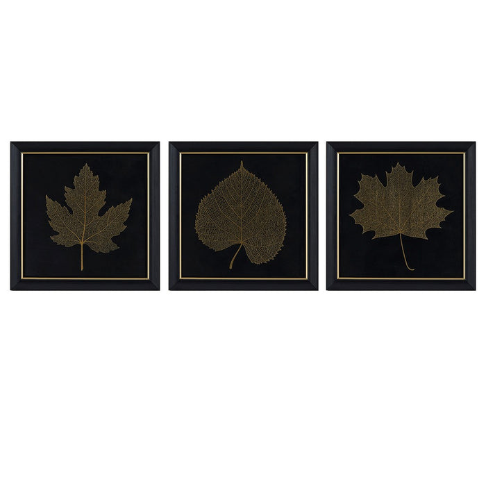 Framed-Gold-Leaf-3-Piece-Wall-Art-White-Stone-Decor-2