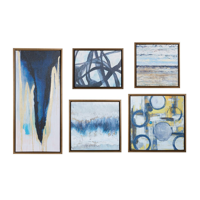 Framed-Gretna-Blues-5-Piece-Wall-Canvas-Art-White-Stone-Decor-2