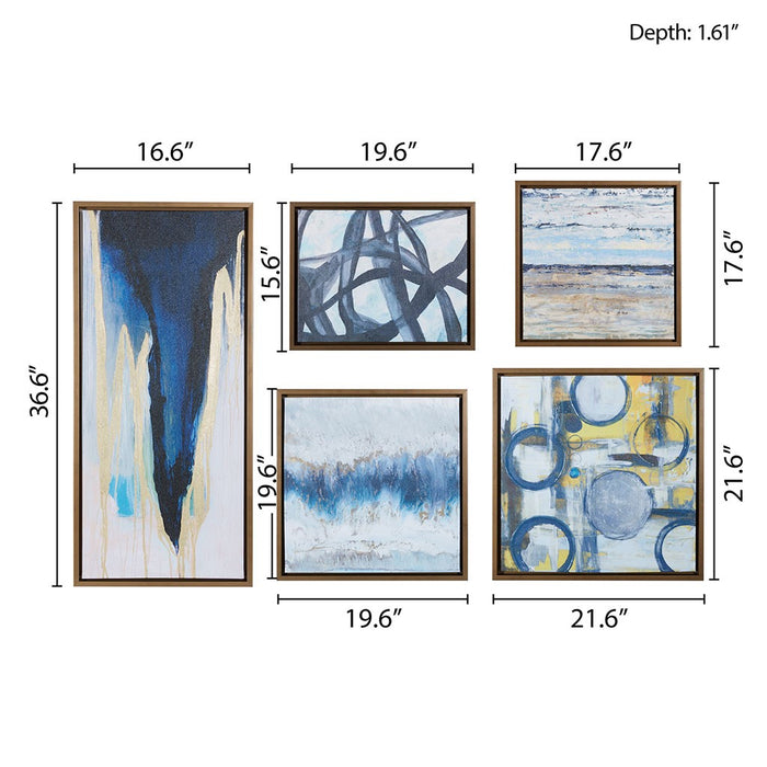 Framed-Gretna-Blues-5-Piece-Wall-Canvas-Art-White-Stone-Decor-6