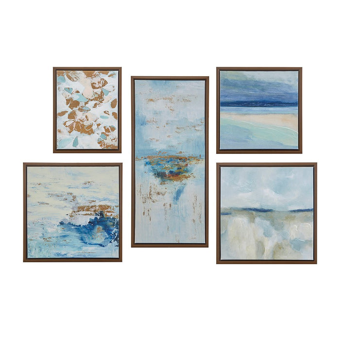 Framed-Lake-City-5-Piece-Wall-Art-Decor-White-Stone-Decor-2