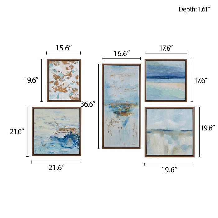 Framed-Lake-City-5-Piece-Wall-Art-Decor-White-Stone-Decor-6