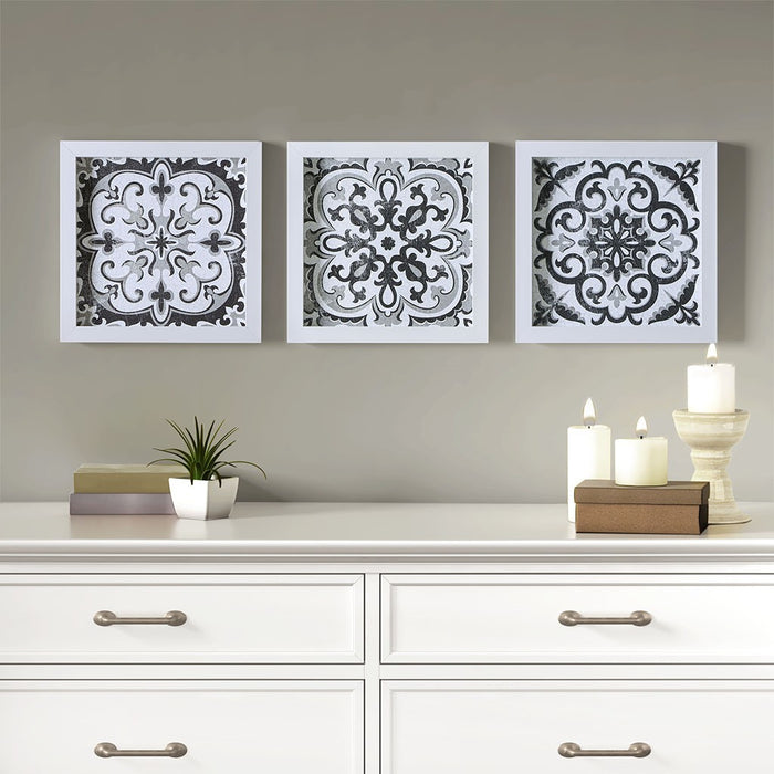 Framed-Lansing-Medallion-3-Piece-Wall-Decor-White-Stone-Decor