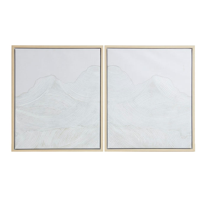 Framed-Mountain-Skyline-2-Piece-Canvas-Art-White-Stone-Decor-2