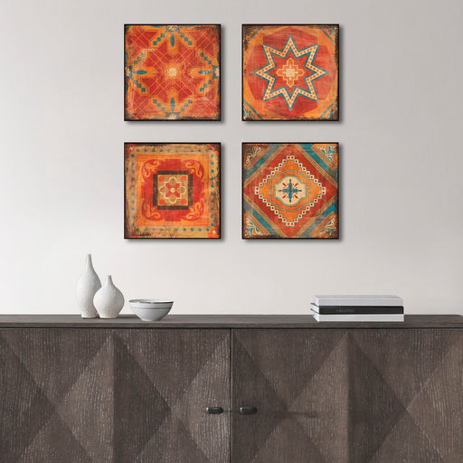 Framed-Peach-Moroccan-4-Piece-Wall-Decor-White-Stone-Decor