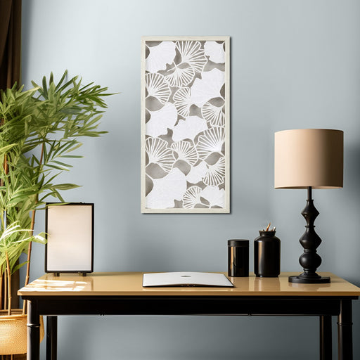 Framed-Rome-Leaf-Wall-Decor-White-Stone-Decor