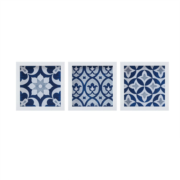 Framed-Tempe-Blue-Medallion-3-Piece-Wall-Decor-White-Stone-Decor-2