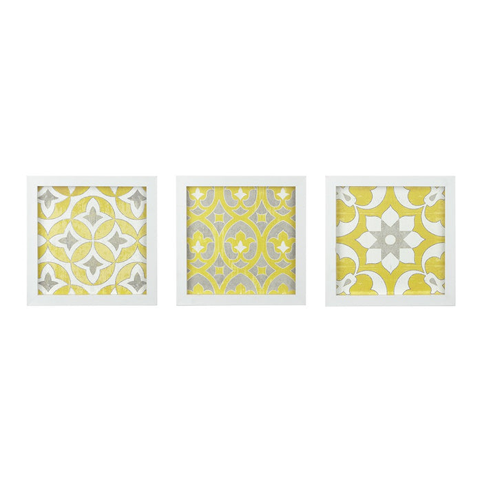 Framed-Tempe-Yellow-Medallion-3-Piece-Wall-Decor-White-Stone-Decor-1