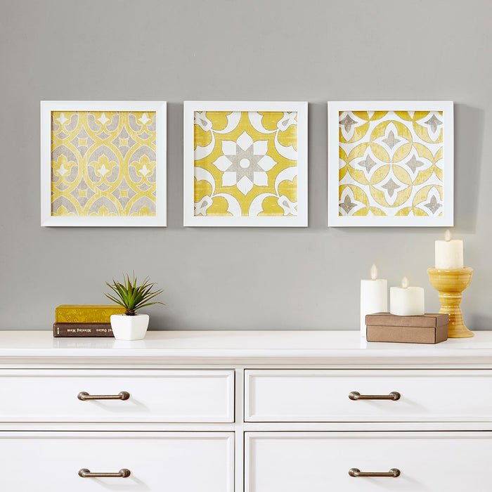 Framed-Tempe-Yellow-Medallion-3-Piece-Wall-Decor-White-Stone-Decor