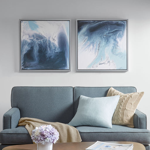 Framed-Thunder-Blue-2-Piece-Canvas-Art-White-Stone-Decor