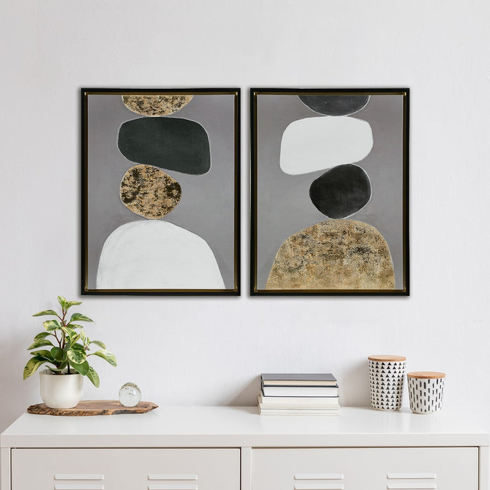 Framed-Waterville-Stones-2-Piece-Wall-Art-White-Stone-Decor