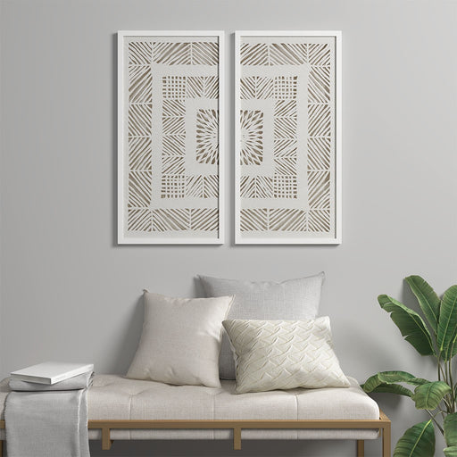 Framed-White-Marrowstone-2-Piece-Wall-Decor-White-Stone-Decor-1