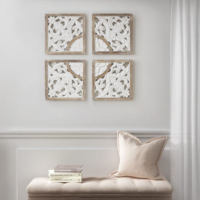 Framed-Woods-Hole-Medallion-4-Piece-Wall-Decor-White-Stone-Decor-1